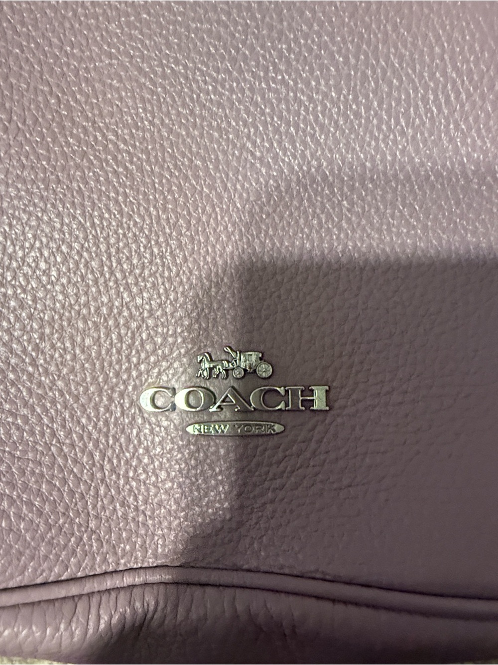 Coach Mia Pebbled Leather Shoulder Bag Crossbody Lilac Purple F28966 - Picture 2 of 11
